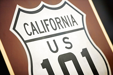 Close-up of a sign for Route 101, San Diego, California, USA