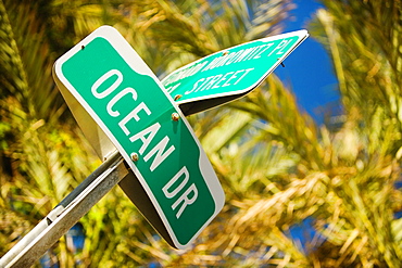 Low angle view of a street name sign