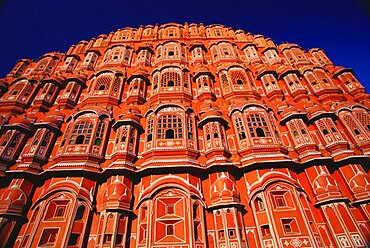 Low angle view of a palace, Palace of the Winds, Jaipur, Rajasthan, India