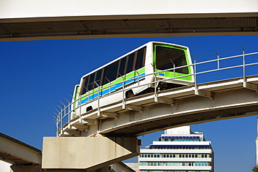 Low angle view of a bus crossing a bridge, Miami, Florida, USA