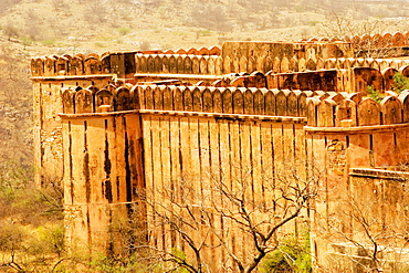 Facade of the periphery of a fort, Jaigarh Fort, Jaipur, Rajasthan, India