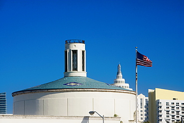 High section view of buildings