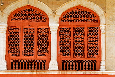 Low angle view of windows of a museum, Government Central Museum, Jaipur, Rajasthan, India