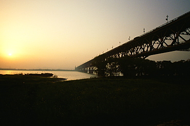 Bridge across a river, Yangtze River, Nanjing, China