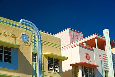 High section view of buildings