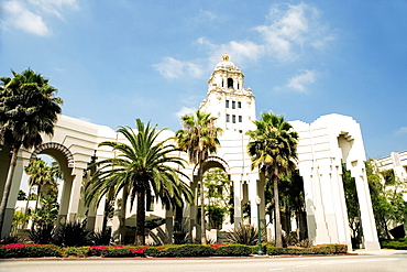 Low angle view of a building, Beverly Hills City Hall, Los Angeles, California, USA