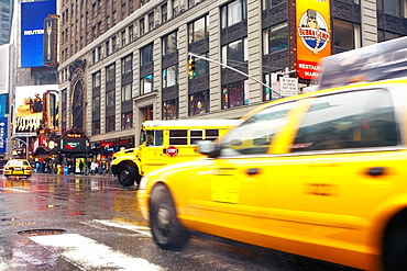 Yellow taxi on the road