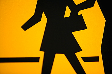 Close-up of a school crossing sign