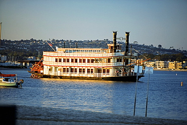 Side profile of a ferry in the sea, San Diego Bay, California, USA