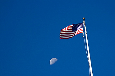 Low angle view of an American Flag, Boston, Massachusetts, USA