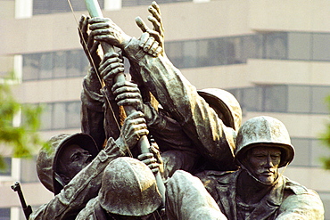 Close-up of a war memorial, Iwo Jima Memorial, Virginia, USA