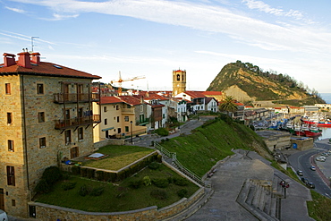 High angle view of buildings on the waterfront, Spain