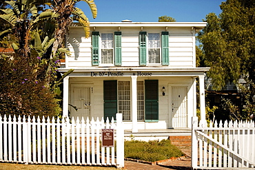 Facade of The Derby-Pendleton House, Old Town San Diego, California, USA