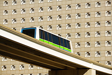 Low angle view of a bus crossing a bridge, Miami, Florida, USA