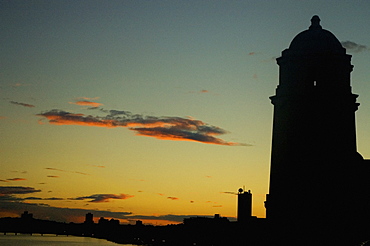 Silhouette of a tower, Longfellow Bridge, Boston, Massachusetts, USA