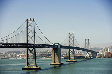 High angle view of Golden Gate Bridge, San Francisco, California, USA