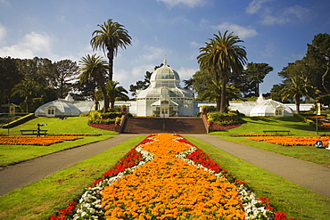 Tourists in a garden, California, USA