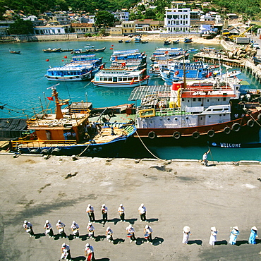 Welcoming cruise ship, Port of Nha Trang, Vietnam