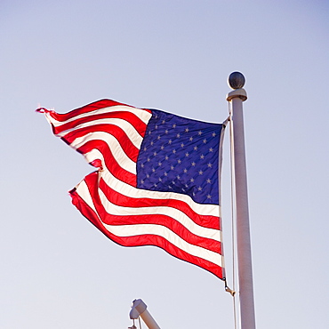 Low angle view of the American flag