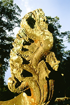 Close-up of a statue, Angkor Thom, Angkor, Siem Reap, Cambodia