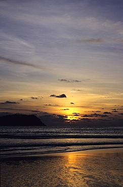 Sunset over an island, Phi Phi Islands, Andaman Sea, Thailand