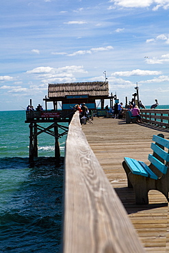 Tourists on a pier, Cocoa Beach, Florida, USA