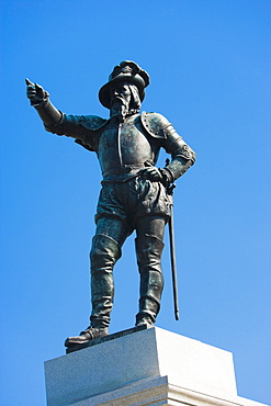 Low angle view of a statue, Statue of Ponce De Leon, St. Augustine, Florida, USA