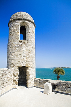 Facade of a lookout tower, Castillo De San Marcos National Monument, St.Augustine, Florida, USA