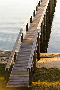 High angle view of a pier at the coast, St. Augustine Beach, Florida, USA