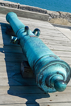 Close-up of a cannon on a castle, Castillo De San Marcos National Monument, St. Augustine, Florida, USA