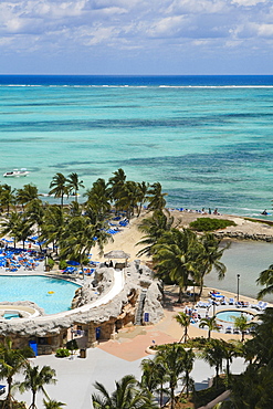 High angle view of a beach, Cable Beach, Nassau, Bahamas