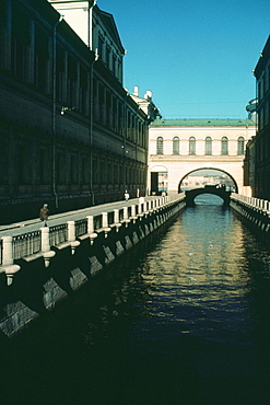 Buildings along a canal, Hermitage Museum, Summer Palace, St. Petersburg, Russia