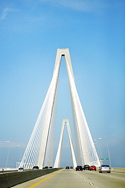 Vehicles moving on a bridge, Cooper River Bridge, Charleston, South Carolina, USA