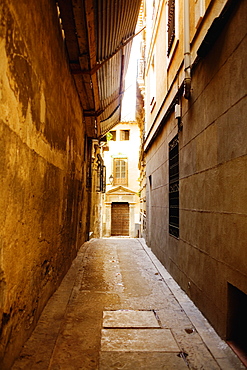 Buildings along a street, Toledo, Spain