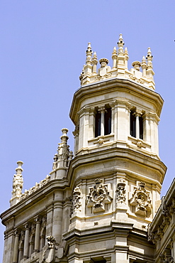 Low angle view of a government building, Palacio De Comunicaciones, Plaza de Cibeles, Madrid, Spain