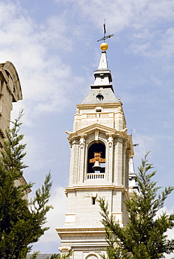 Low angle view of a bell tower, Madrid, Spain