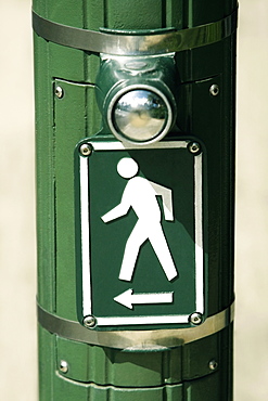 Close-up of a pedestrian crossing sign, Honolulu, Oahu, Hawaii Islands, USA