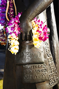 Close-up of a statue of Queen Liliuokalani, Iolani Palace, Honolulu, Oahu, Hawaii Islands, USA