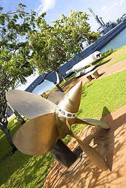 Missile sculptures in a park, USS Bowfin, Pearl Harbor, Honolulu, Oahu, Hawaii Islands, USA