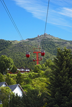 Low angle view of an overhead cable car, Cerro Otto, San Carlos De Bariloche, Argentina