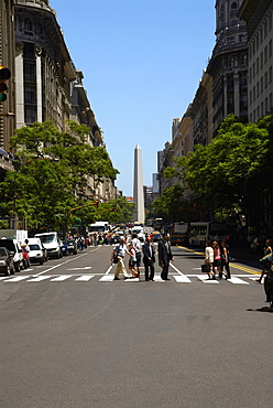 Obelisk in a city, Plaza De La Republica, Buenos Aires, Argentina