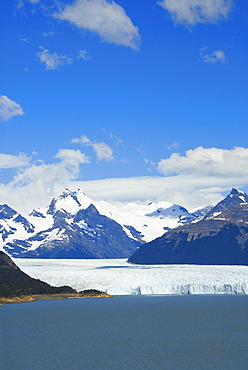 Lake passing through a mountain range, Moreno Glacier, Argentine Glaciers National Park, Lake Argentino, El Calafate, Patagonia, Argentina