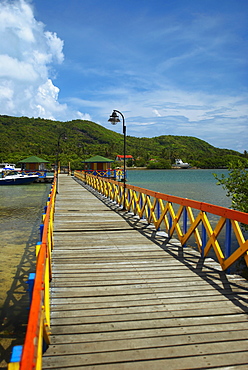 Pier in the sea, Lovebird's Bridge, Providencia, Providencia y Santa Catalina, San Andres y Providencia Department, Colombia