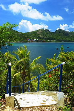 Staircase at the seaside, Morgan Fort, Providencia y Santa Catalina, San Andres y Providencia Department, Colombia