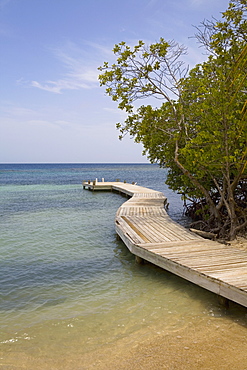Pier in the sea, Las Palmas Resort, Roatan, Bay Islands, Honduras