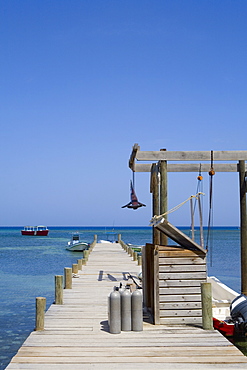 Pier in the sea, West End, Half Moon Bay, Roatan, Bay Islands, Honduras