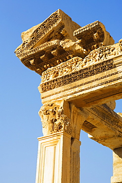 Low angle view of the old ruins, Ephesus, Turkey