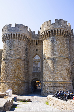 Entrance of the palace, Grand Master's Palace, Rhodes, Dodecanese Islands, Greece