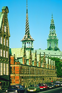 Road along a building, Borsen Building, Copenhagen, Denmark