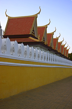 Wall of a palace, Royal Palace, Phnom Penh, Cambodia